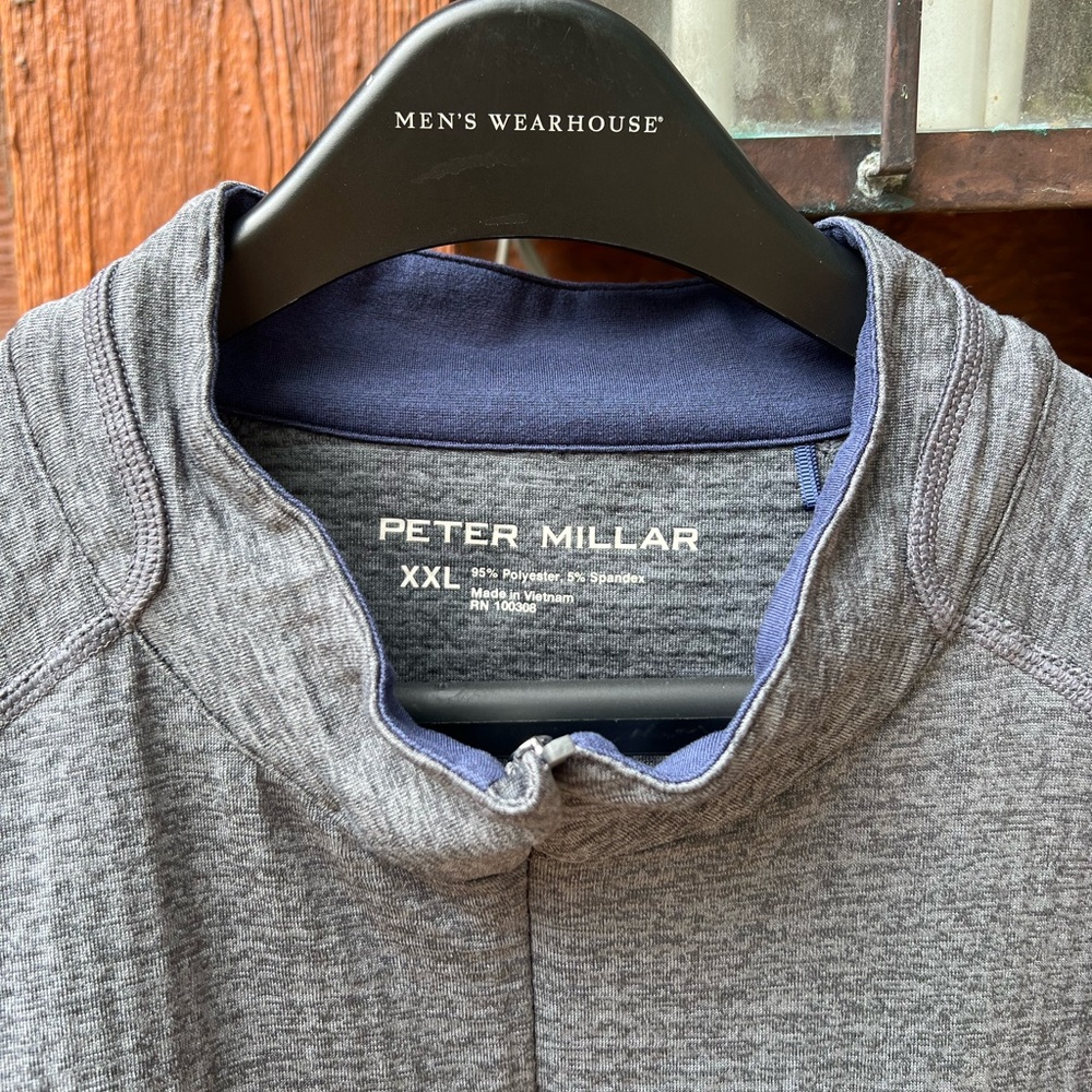 Peter Millar 1/4 Zip Gray Pullover Sweatshirt Act… - image 2